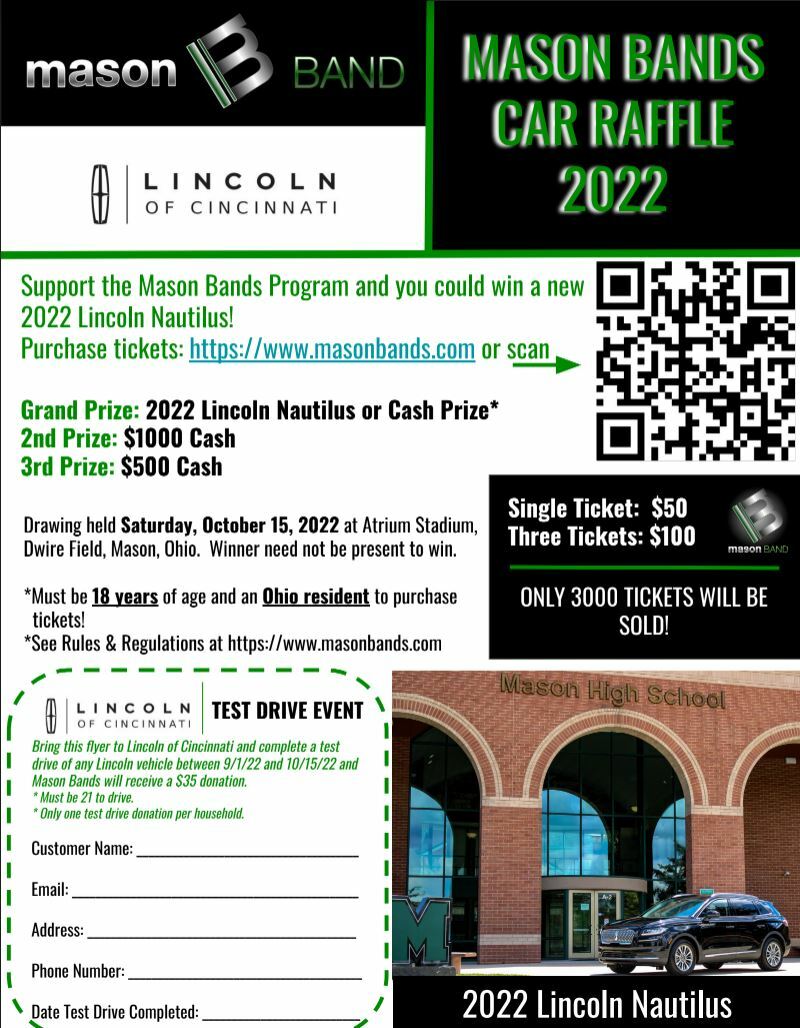 Boosters - Fundraising - Car Raffle | Mason Bands