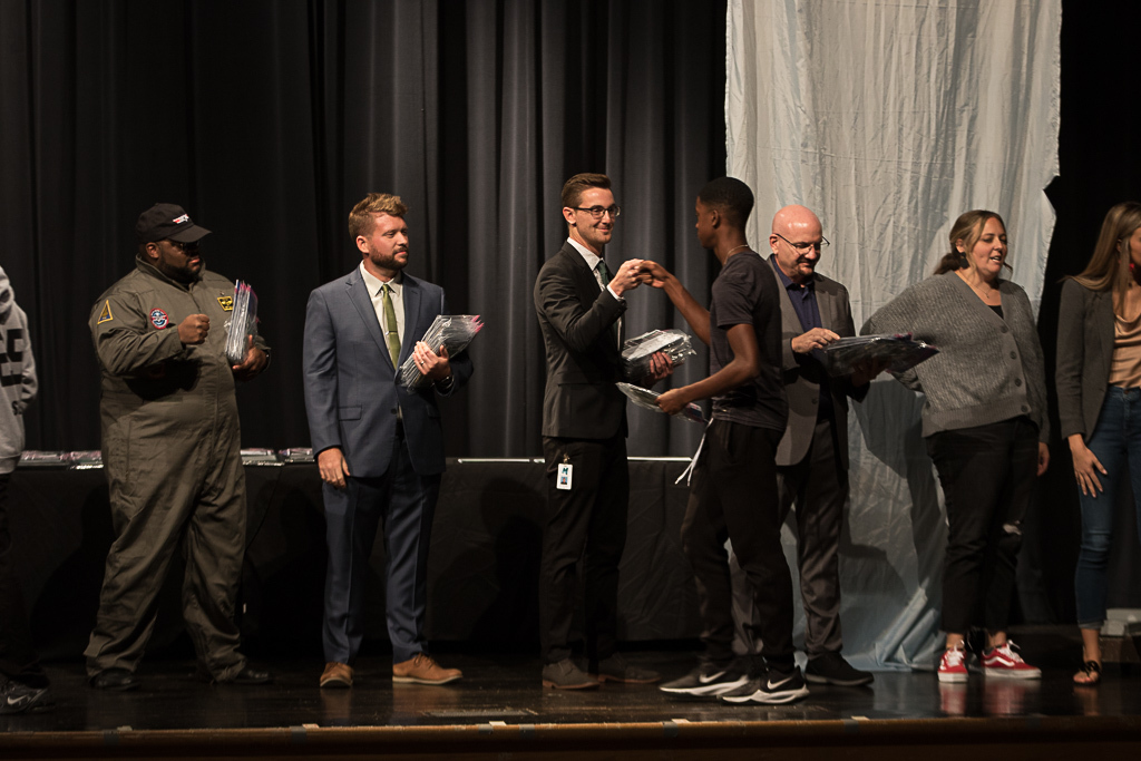 Photo of students receiving their awards