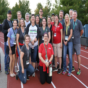 Volunteers at football game