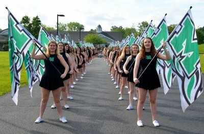 team holding flags